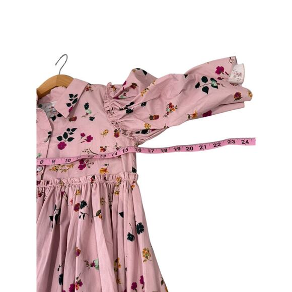 Christina Rohde Pink Floral Flutter Ruffle Sleeve Formal Dress Kids Size 14 New - Picture 7 of 8